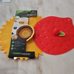 Red and Yellow Silicone Lid Set